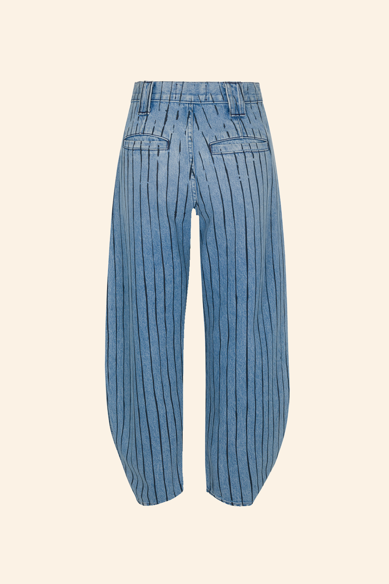 Grover Rad Billie Curved blue denim jean with stripes