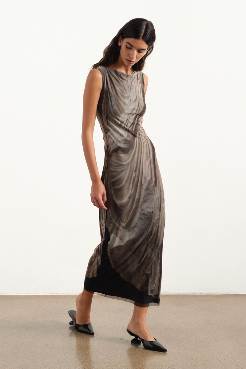 demi midi dress Sleeveless Denim Midi Dress