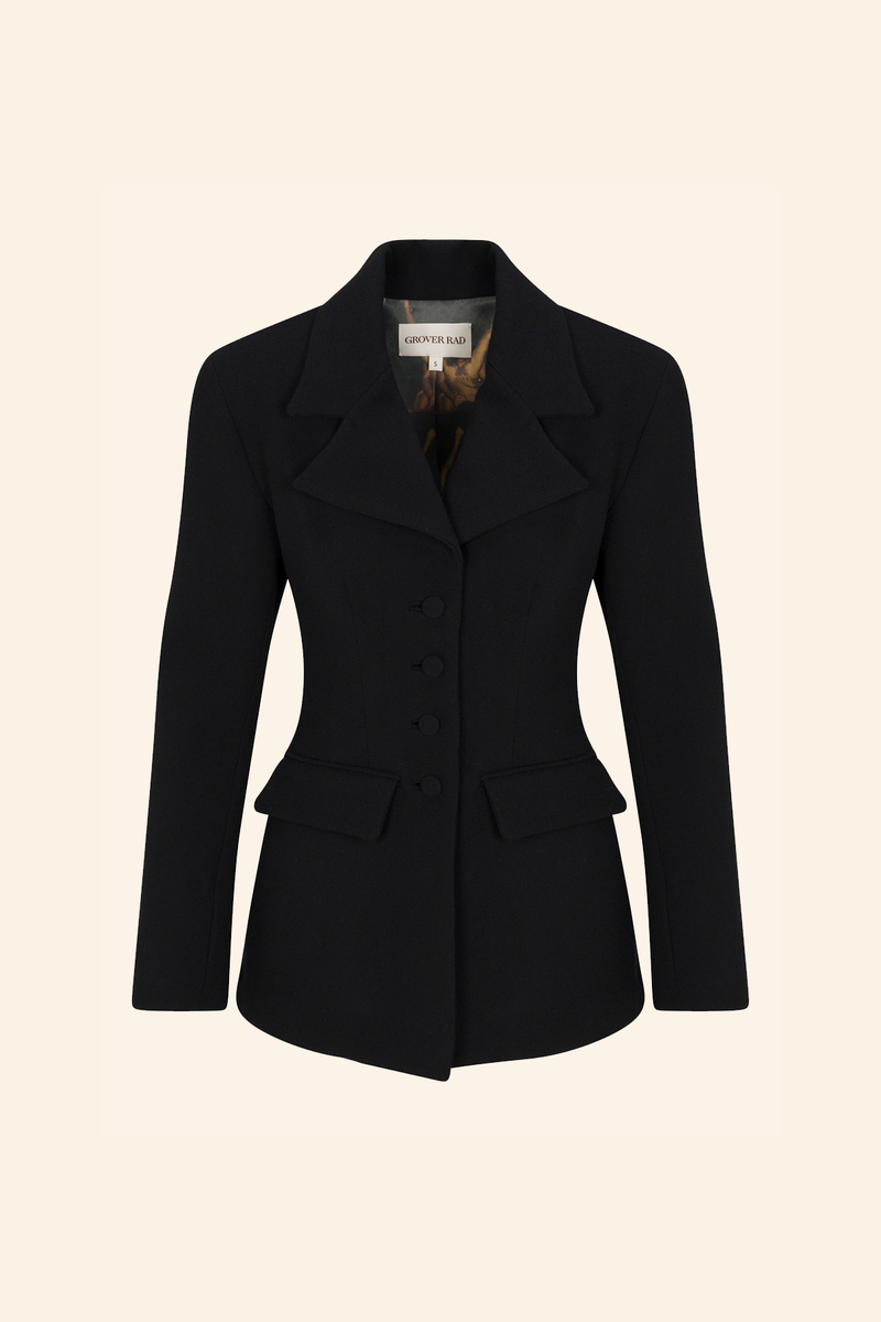Eros Wool Crepe Suit Jacket