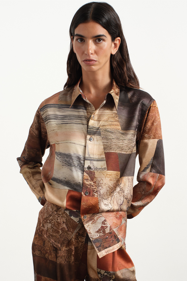 Marble Satin Top
