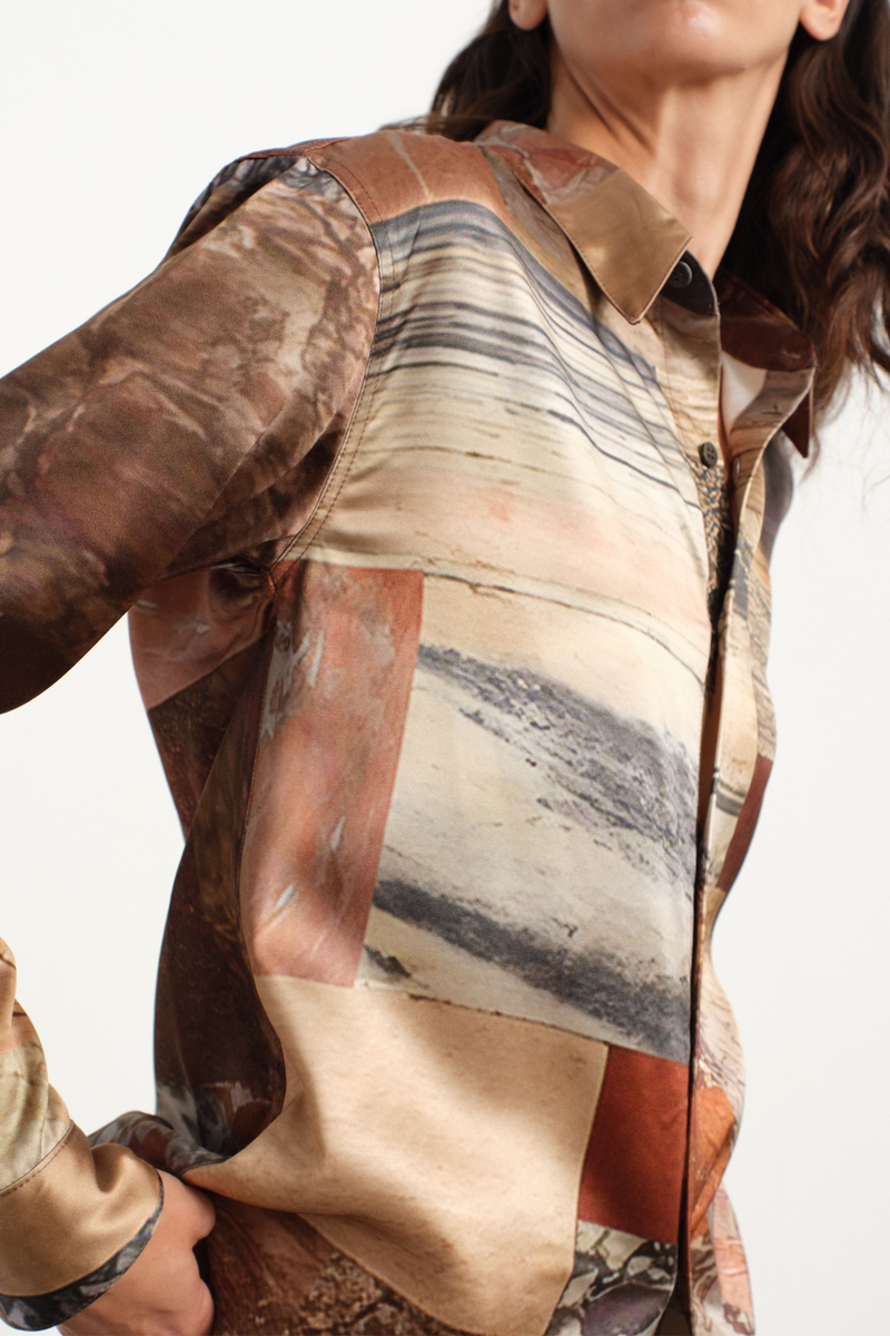 Marble Satin Top