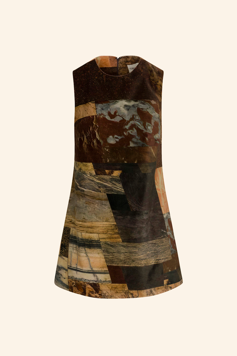 Marble Velvet Mini Dress
