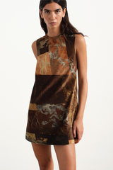 Marble Velvet Mini Dress