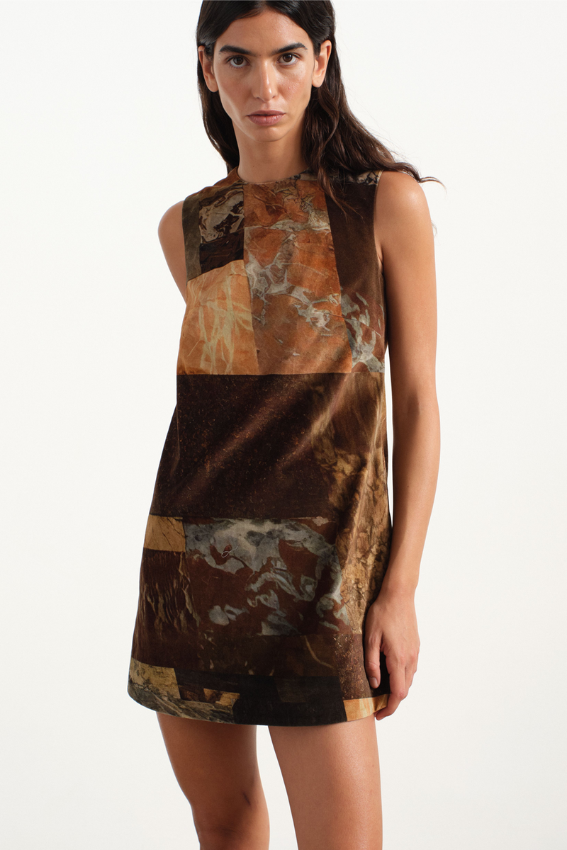 Marble Velvet Mini Dress
