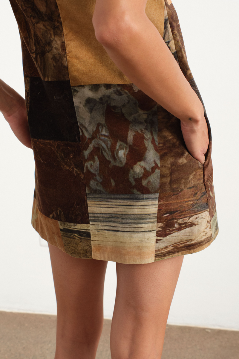 Marble Velvet Mini Dress