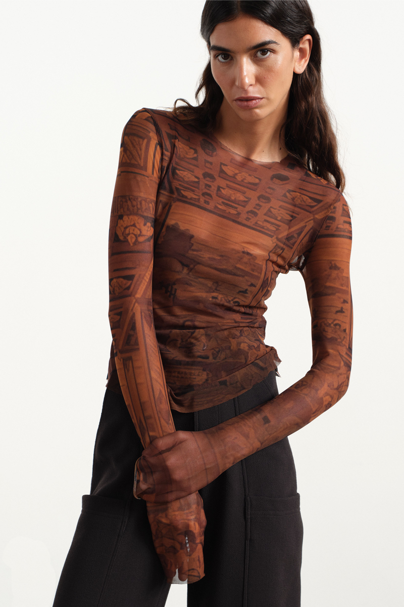 Marquetry Long Sleeve Top
