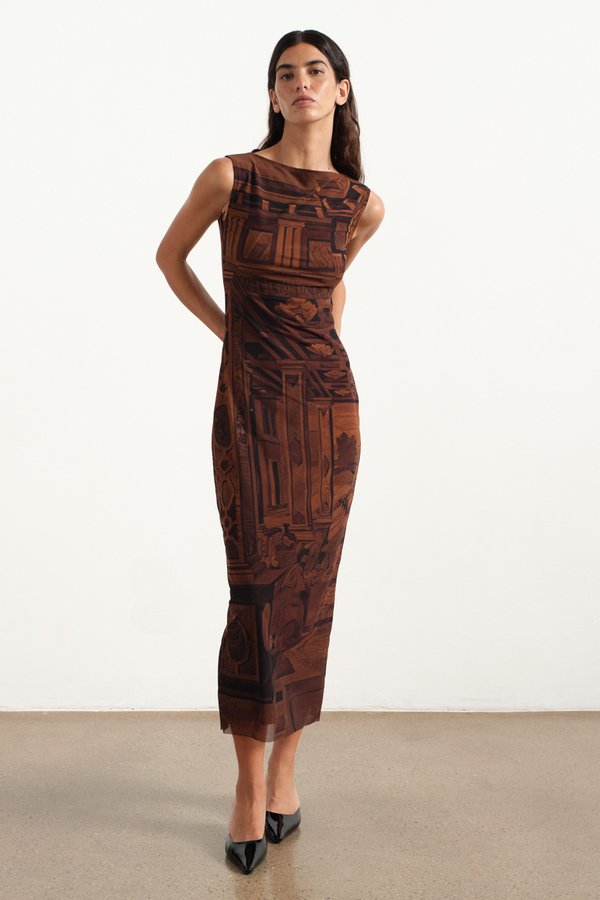 Marquetry Midi Dress