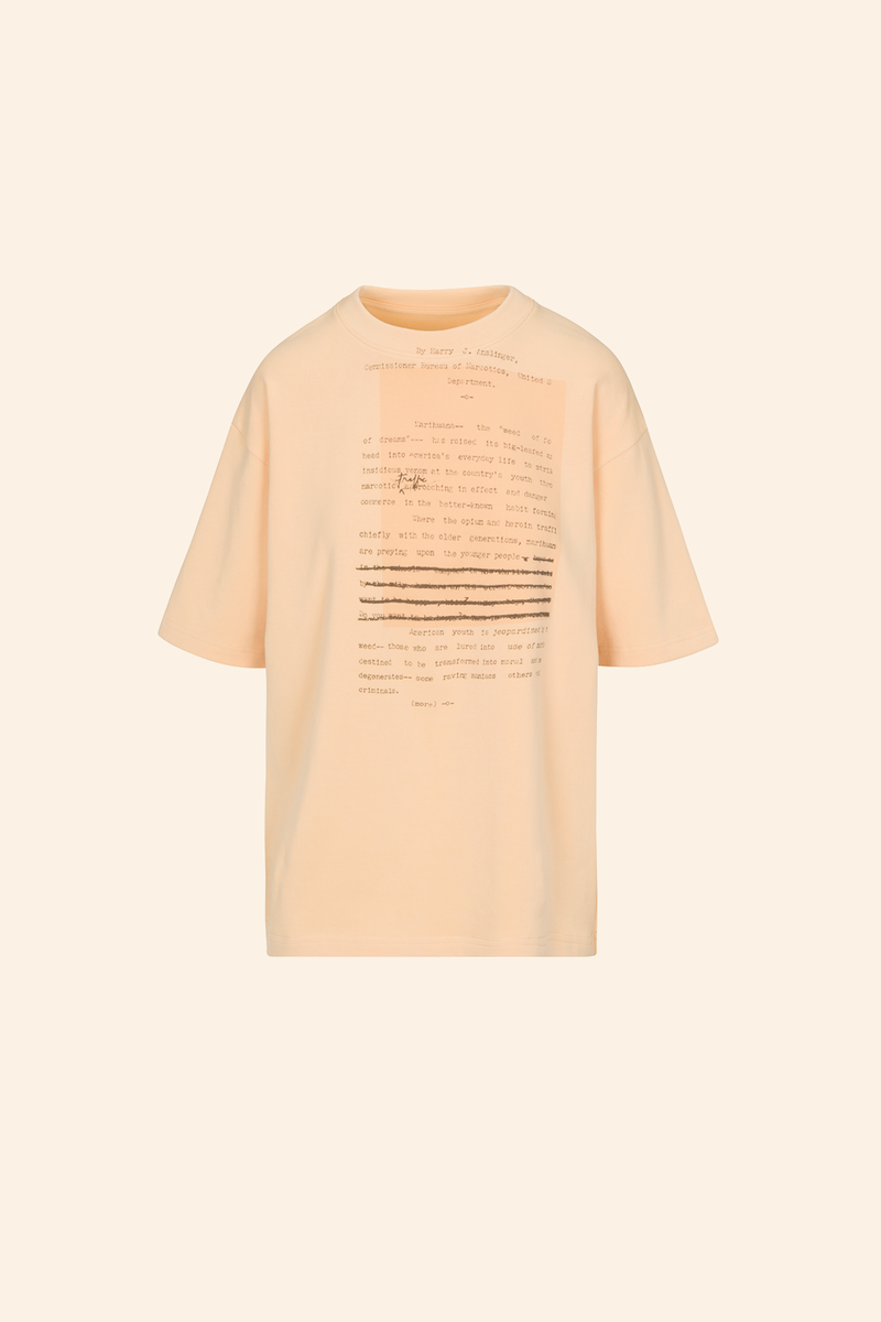 Grover Rad the Narc Oversized T-Shirt Orange sherbet color with anslinger text printed