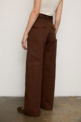 Grover Rad brown wide legged high waisted pant with big pockets cargo cotton 