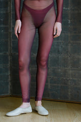 Shop leggings. Nude illusion mesh legging garnet red