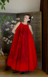 Shop evening wear dresses. Red chiffon tulle dress with hester prynne graphic