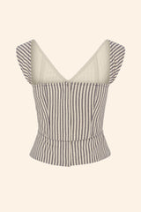 Shop cotton ticking corset top zip front