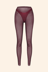 Shop leggings. Nude illusion mesh legging garnet red